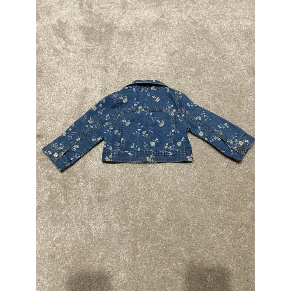 Toddler Girls Old Navy‎ floral Denim Jacket Size 12 Months